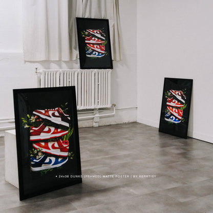 DUNKS (FRAMED) MATTE POSTER | BY KERRTISY